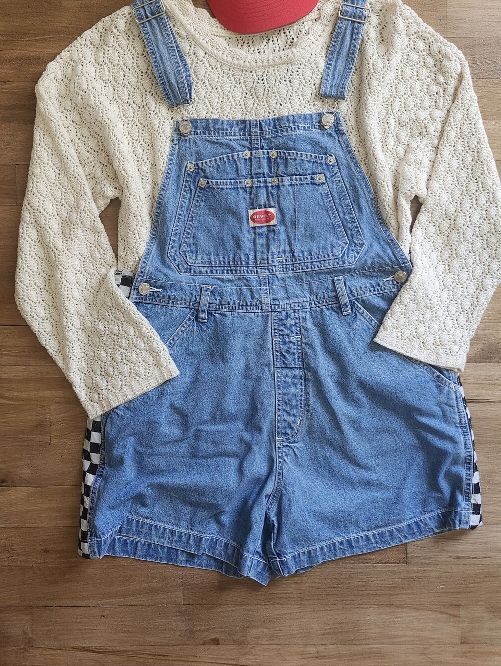 Revolt Light Blue Denim Short Overalls